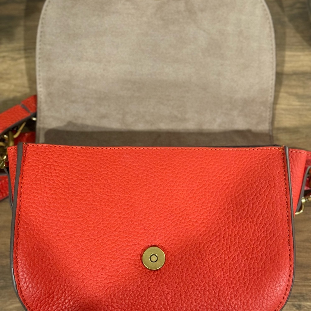 Antonio Melani Rosie Braided Top Handle Saddle Crossbody Bag – Red/orangw - Picture 9 of 13